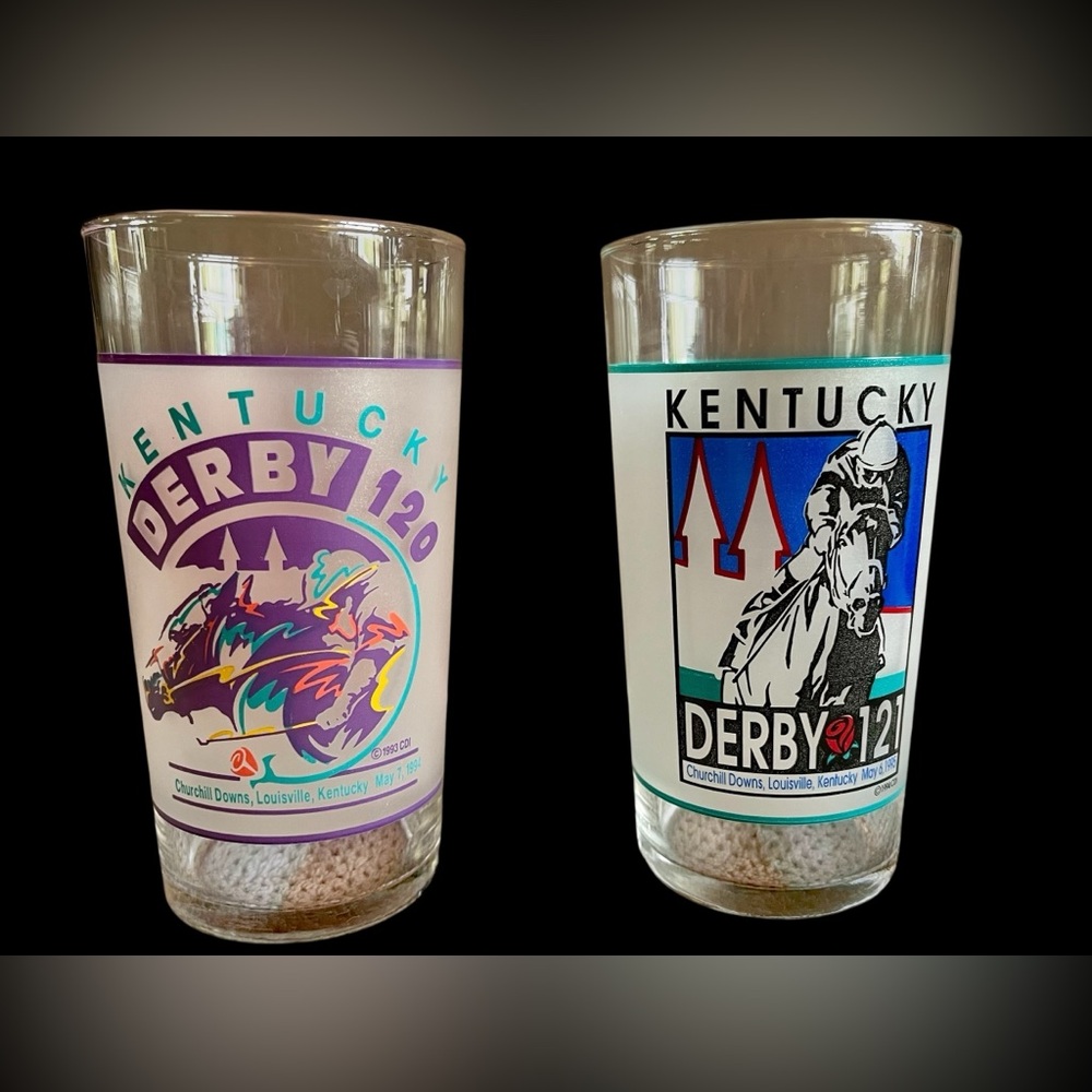 Churchill Downs Vintage Kentucky Derby 120 and 121 Glass Set - Multicolor